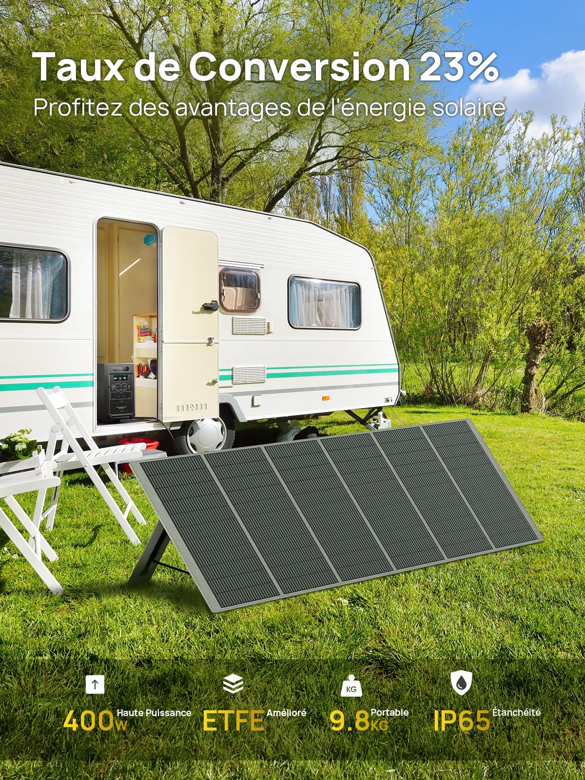 AFERIY Tragbarer Generator 2400W Mit Solarpanel - Stromstation 2048Wh Für Camping & Notfall