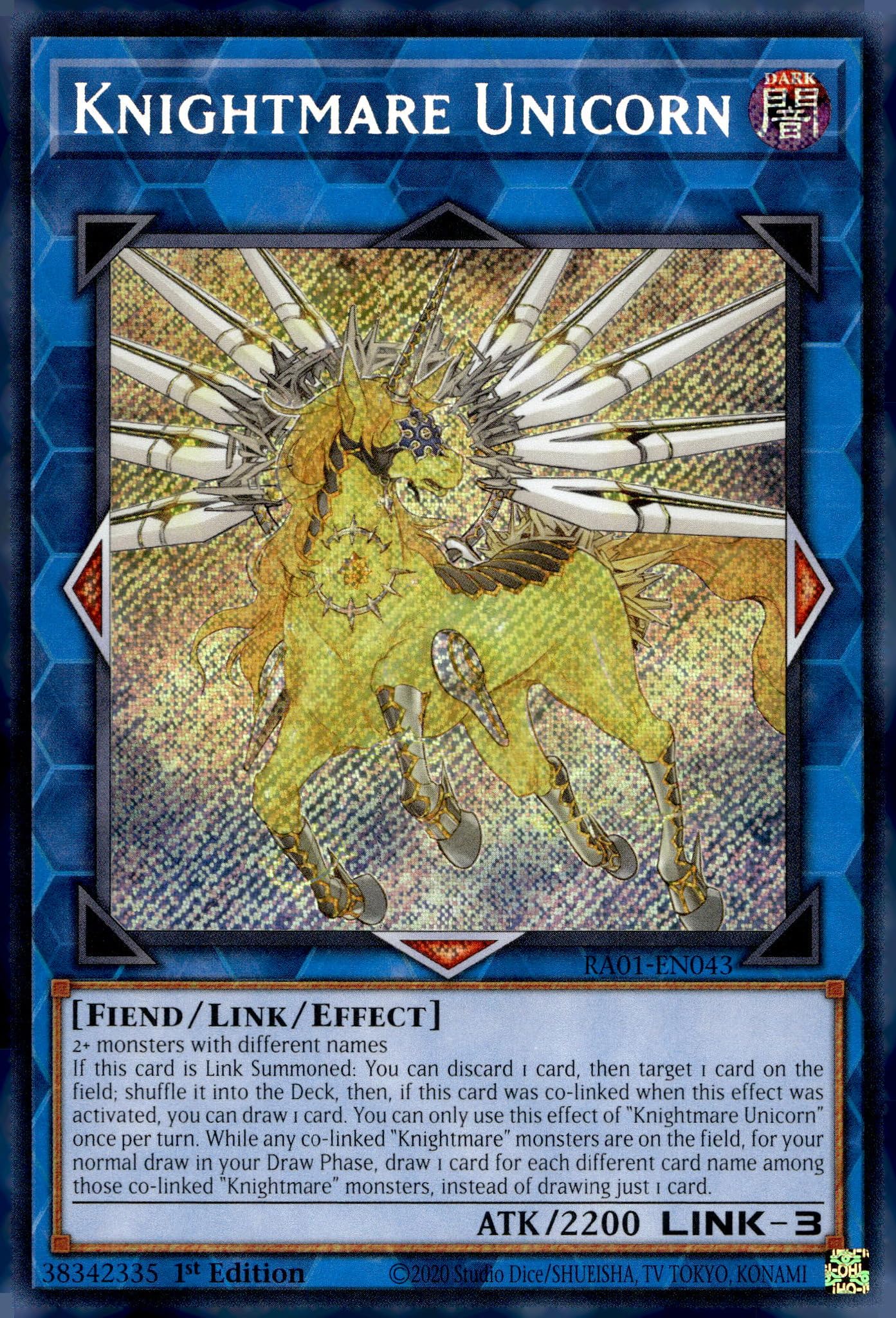 Amazon.com: Knightmare Unicorn (Secret Rare) - RA01-EN043