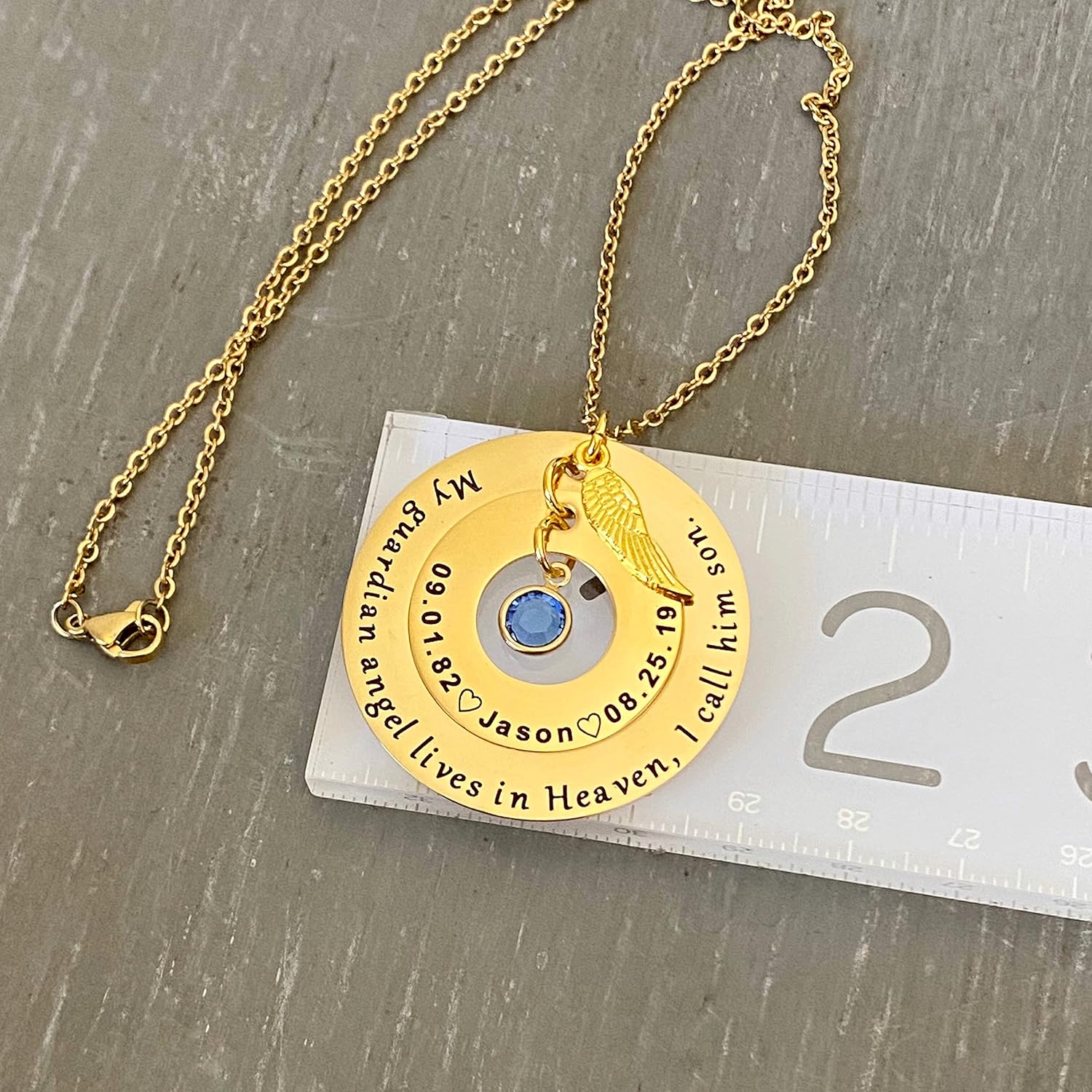 My Guardian Angel Lives in Heaven, I Call Him Son - Loss of a Son Memorial Necklace For Mom