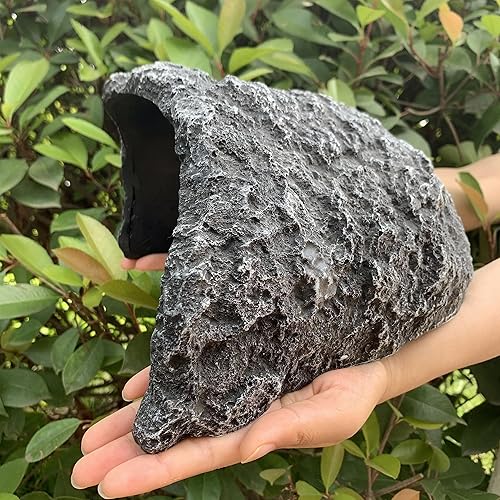 Large Reptile Habitat Hide Resin Snake Hides for Ball Pythons Reptile Hideout and Caves Bearded Dragon Hiding Simulation Rock Terrariums Hideout for Habitat Lizard Leopard Gecko Scorpions Frogs