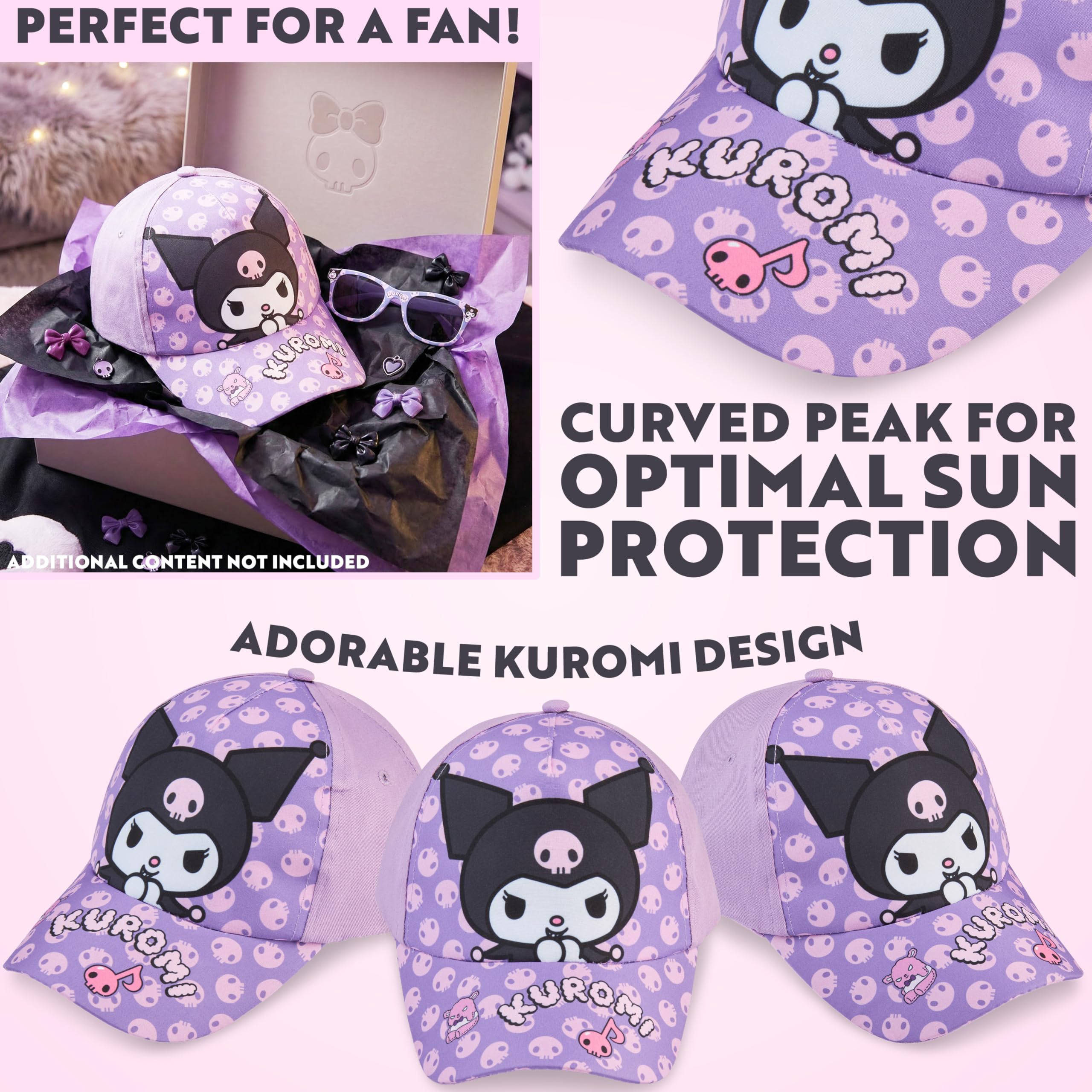 Disney Stitch | Hello Kitty | Care Bears Set Gafas de Sol y Gorra Niña, Protección UV400, Gorra Ajustable, Accesorios de Viaje, Regalo para Niña — view 5