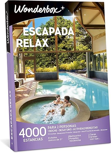 WONDERBOX Caja Regalo -ESCAPADA Relax- 4000 estancias para Dos Personas