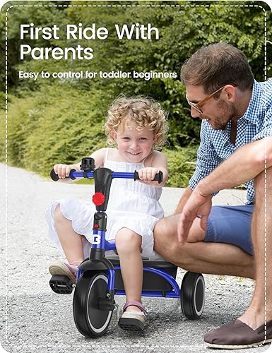 Miniatura 9 de besrey Triciclo para niños pequeños con campana, triciclo para niños de 18 meses a 5 años, triciclo para niños, bicicleta para niños de 1.5 a 5
