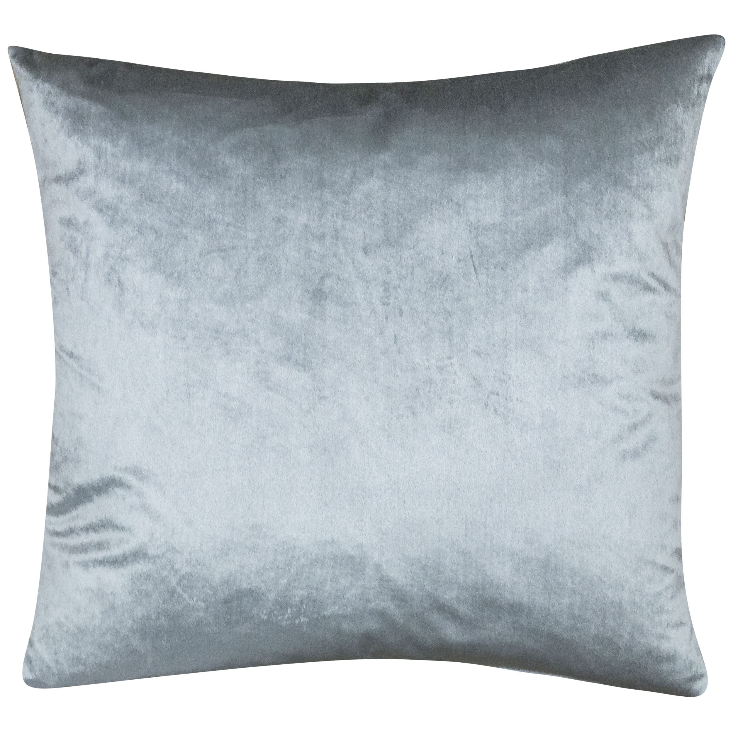 Linen Loft Silver Bella Plain Velvet Cushion Cover. Metallic Supersoft Chenille. Modern And On-Trend Home Accessory. 17X17 Square Cushion Cover Only.