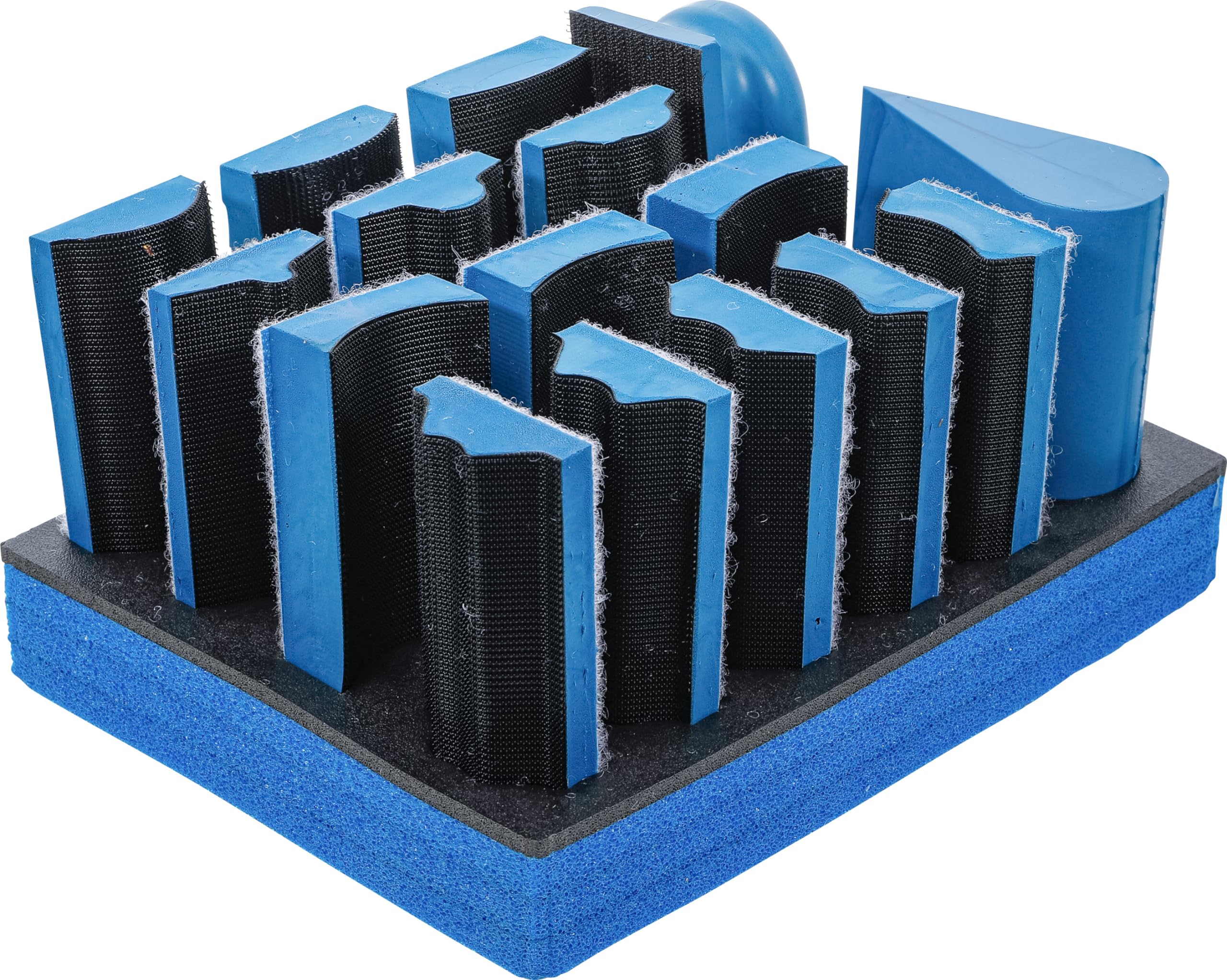 BGS 74365 | Set di blocchi abrasivi con chiusura a strappa | 16 pz.
