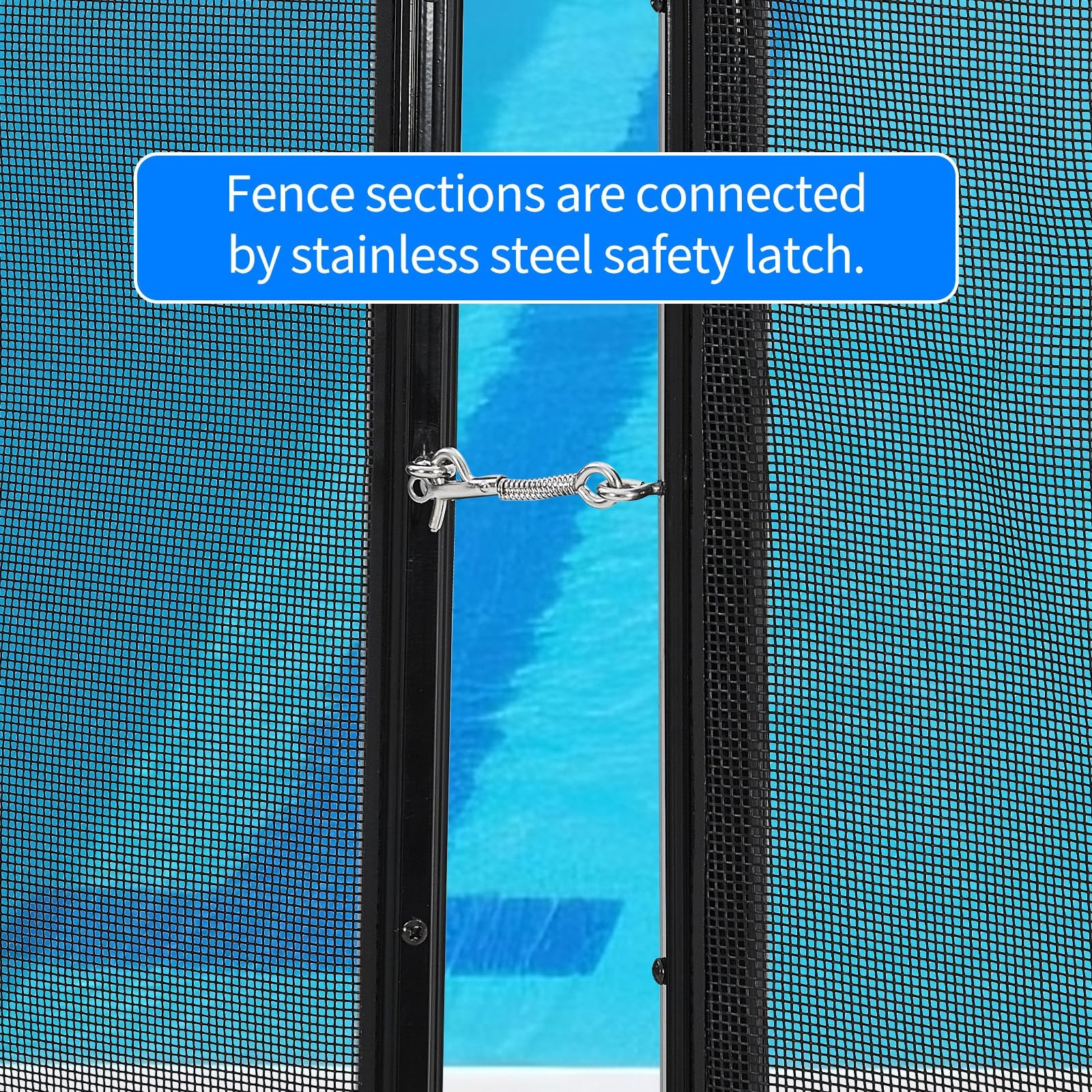 Garvee Valla de Seguridad para Piscinas de Fibra Compuesta, Malla 320 g/m² y Marco de Aluminio Reforzado, Barrera Desmontable para Piscinas y Exteriores, Montaje Sencillo, 1,22 x 14,63 m, Negro