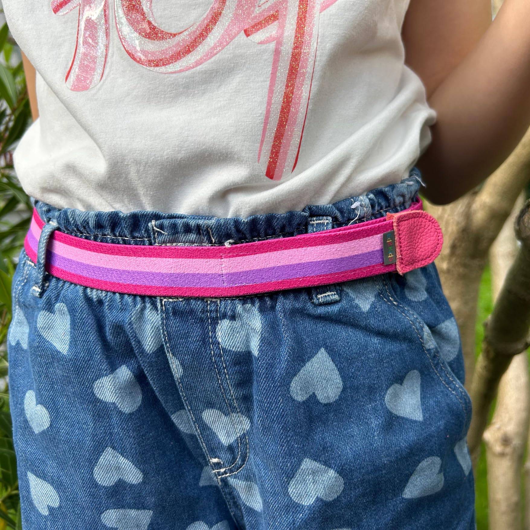 Ed&Kids Kindergürtel ohne Schnalle Streifen pink