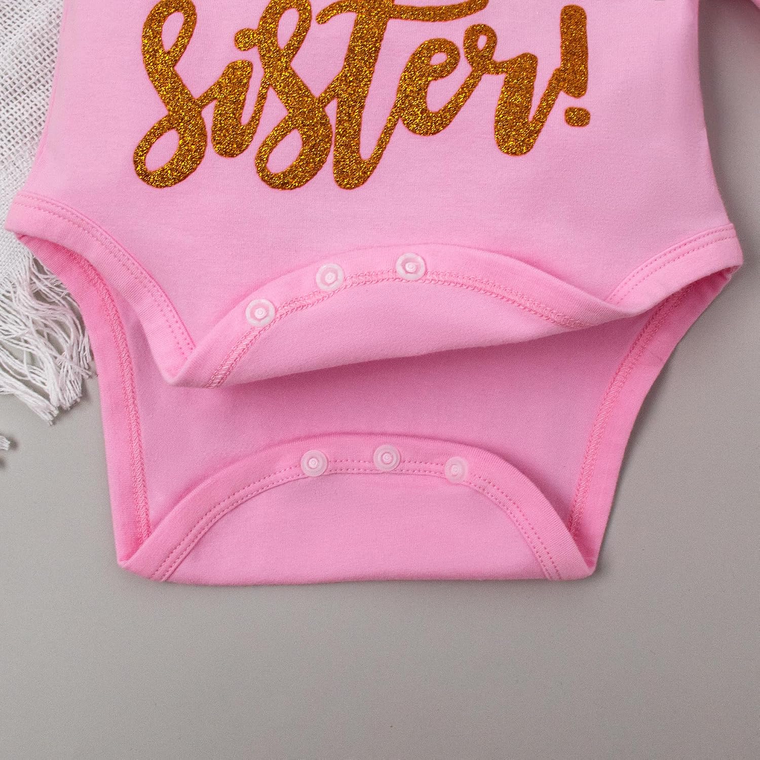 LYSMuch Toddler Baby Girl Big Sister Shirt I Want to Be a Big Sister T-Shirt Jumpsuit Top