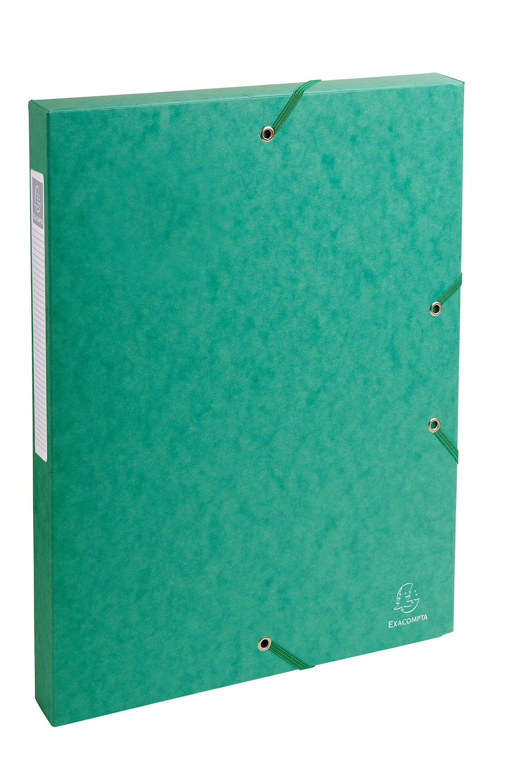 Exacompta - Ref. 50303E - 8 Exabox filing boxes with rubber bands - in 600g/m2 glossy card - Spine 2.5 cm - dimensions 25 x 33 cm - for A4 documents - black color - delivered assembled — image 1