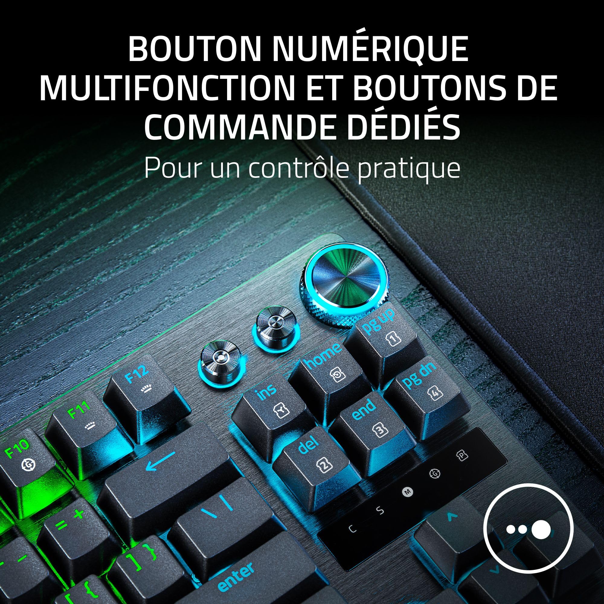 Razer Huntsman V3 Pro TKL (Switches Analog) - Clavier Gamer Tenkeyless (Switches Optiques Analogiques réglables de 0,1 à 4,0mm, Déclenchement Rapide, Touches en PBT Doubleshot) Clavier AZERTY| Noir