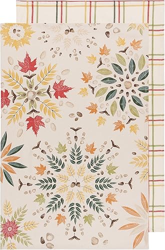 Now Designs Juego de dos toallas de té de follaje otoñal, 1 EA