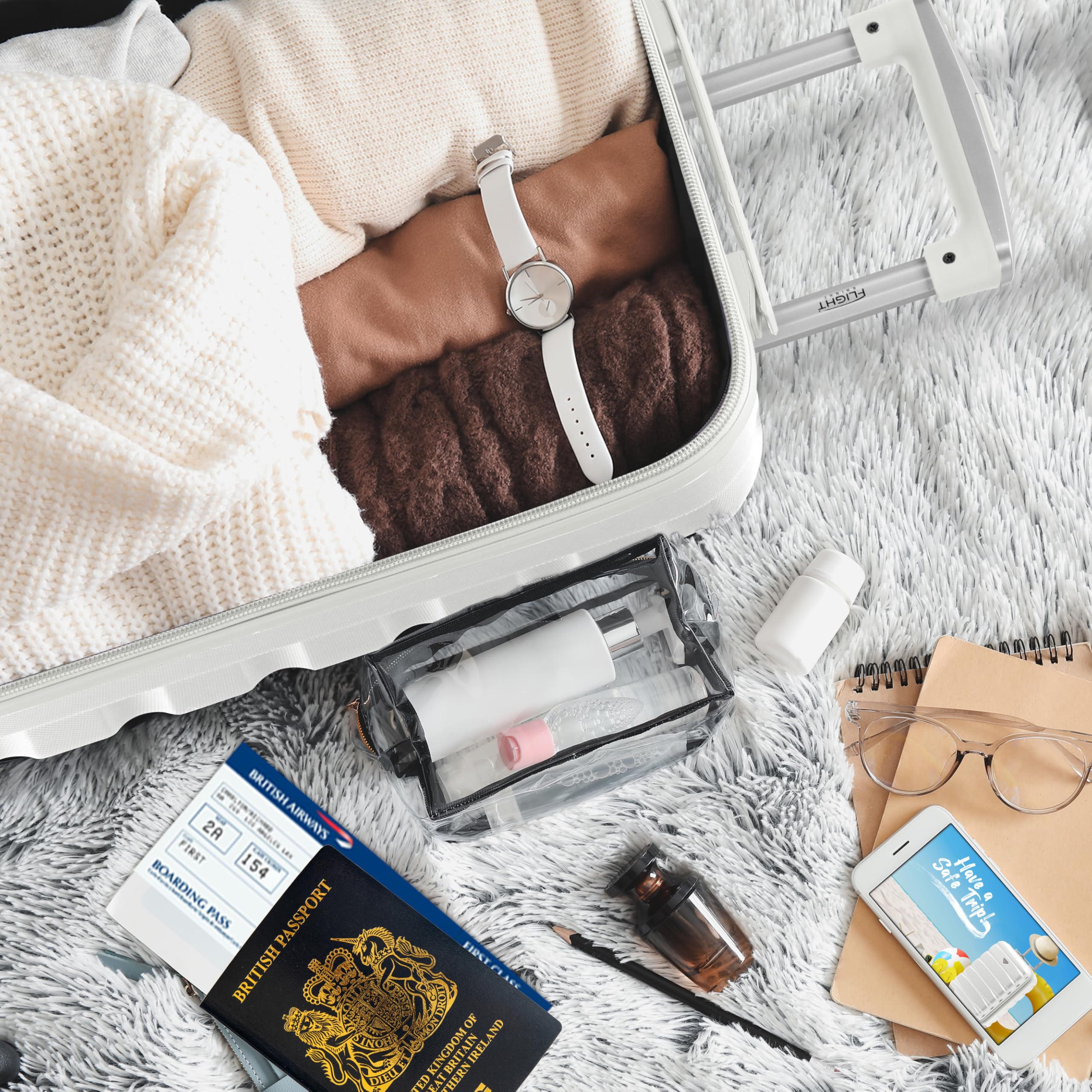 Flight Knight Cabin Suitcase 55x40x20 Ryanair Priority, EasyJet, Jet2 Lightweight Small Durable 4-Wheel Cabin Case, Carry-On for Over 60 Airlines, Hard Shell, 10kg Hand Luggage Bag (55 x 40 x 20 cm)
