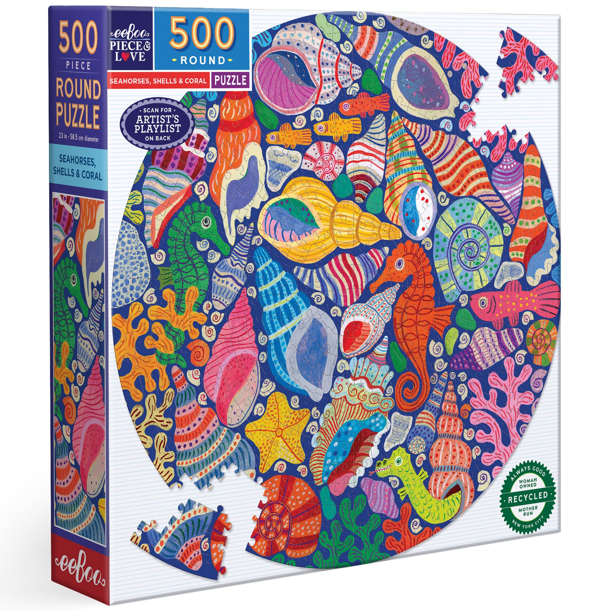 Amazon.com: eeBoo 500 Piece Puzzle - Seahorse, Shell & Coral