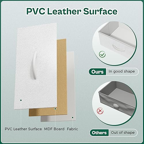 Miniatura 4 de Huuger Vestido de 43.3 pulgadas de alto para dormitorio, cómoda de 6 cajones y cómodas, cómoda de tela para armario, dormitorio, mesita de noche,