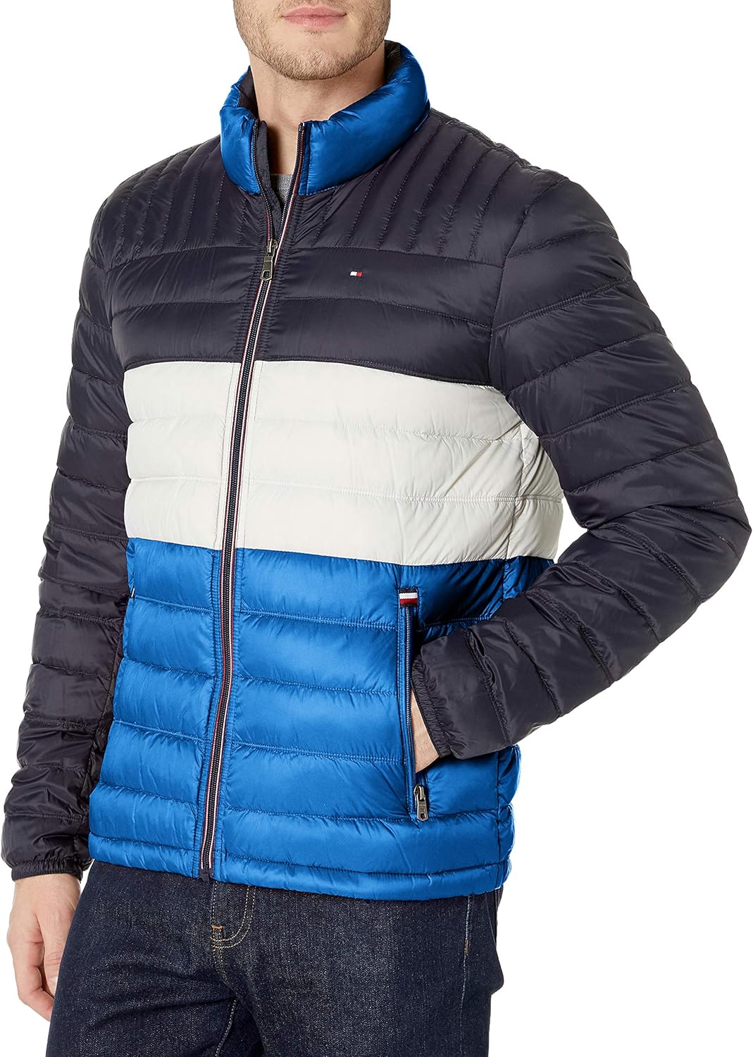 Tommy Hilfiger Men's Real Down Insulated Packable Puffer Jacket X-Small Royal Blue Combo