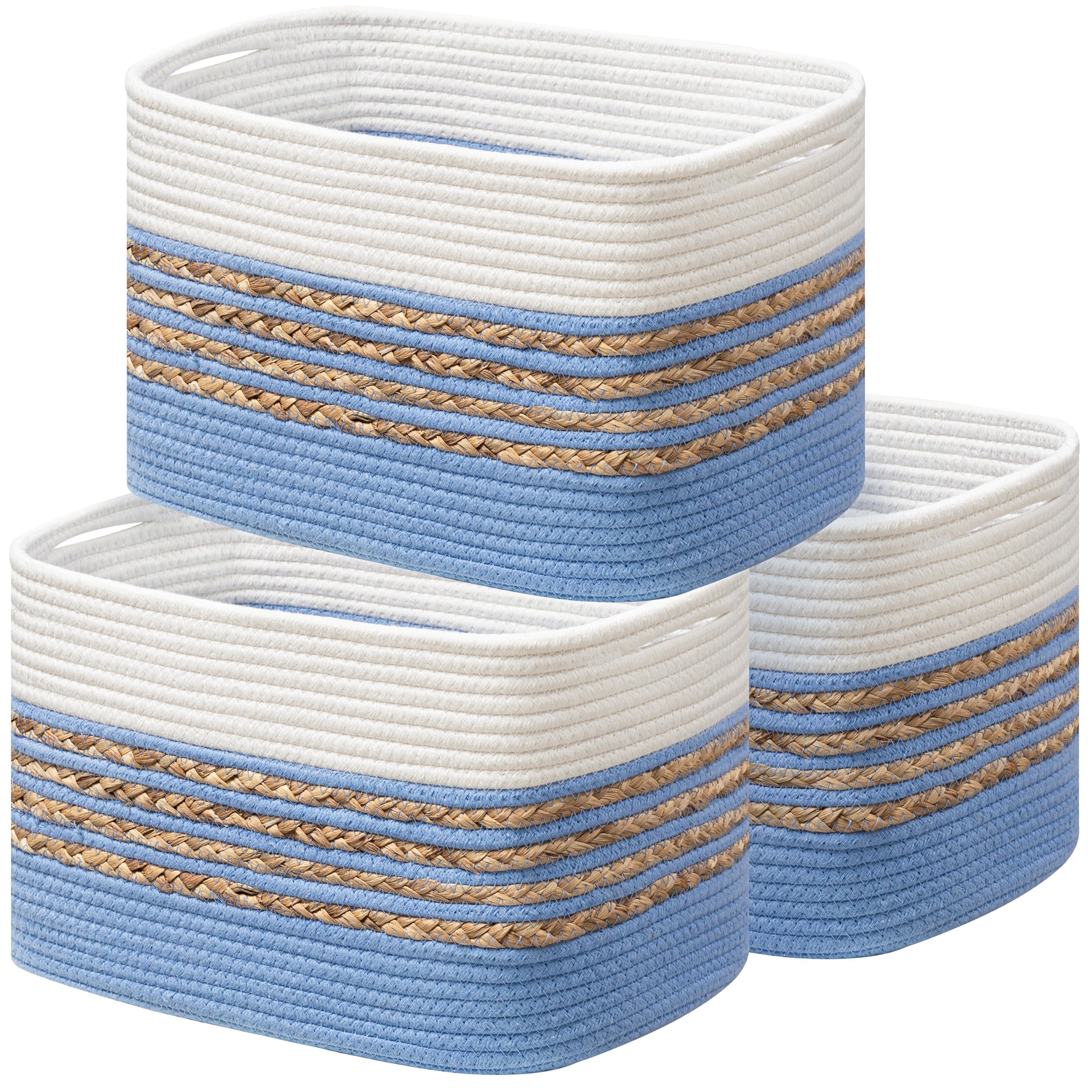 Amazon.com: UBBCARE 3 Pack Baskets for Organizing, Woven Storage Baskets for Toys and Towel ...