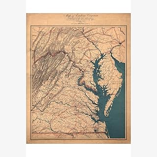 Map of Virginia Eastern Shore, Chesapeake Bay - Antique Map, 1862 - Print Only - 24 x 36 inches