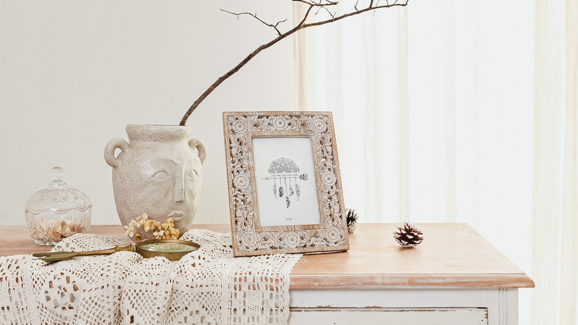 Amazon.com - NIKKY HOME Farmhouse Boho Style Floral Picture Frame