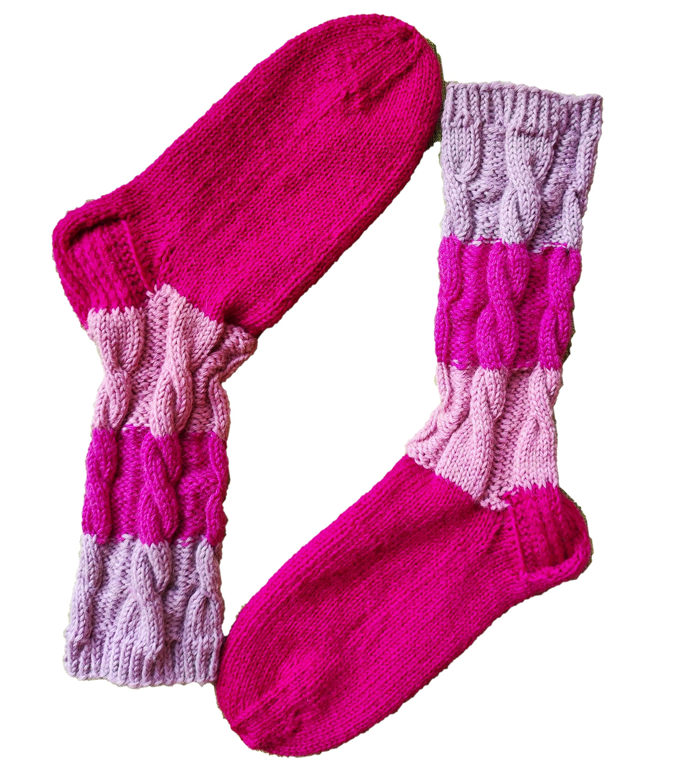 Selbstgestrickte Socken/Socken - Rosa/Schoppersocken/Wollsocken / / Gr. ist wählbar/Damen/Herren/handgemacht/Trend-Socken/Kniestrümpfe
