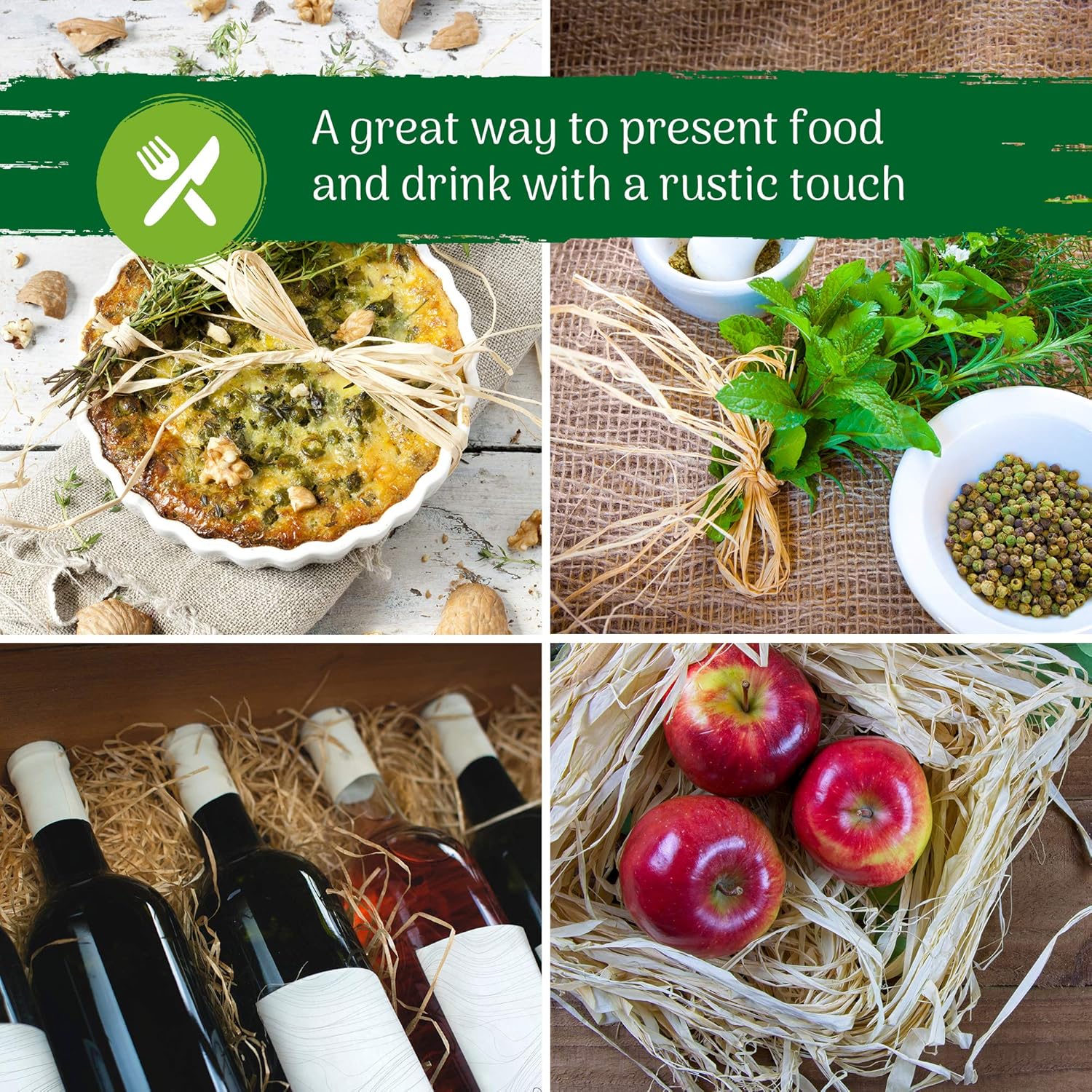 Natural Raffia Rope, Raffia Bundles, Raffia Ribbon for Gift Wrapping ...