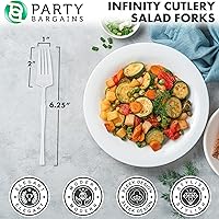 Vista 156 de Party Bargains Disposable Plastic Black Gold Cutlery Set, Infinity Modern Design Utensils, 40 Pack: 16 Forks, 8 Knives, 16 Spoons