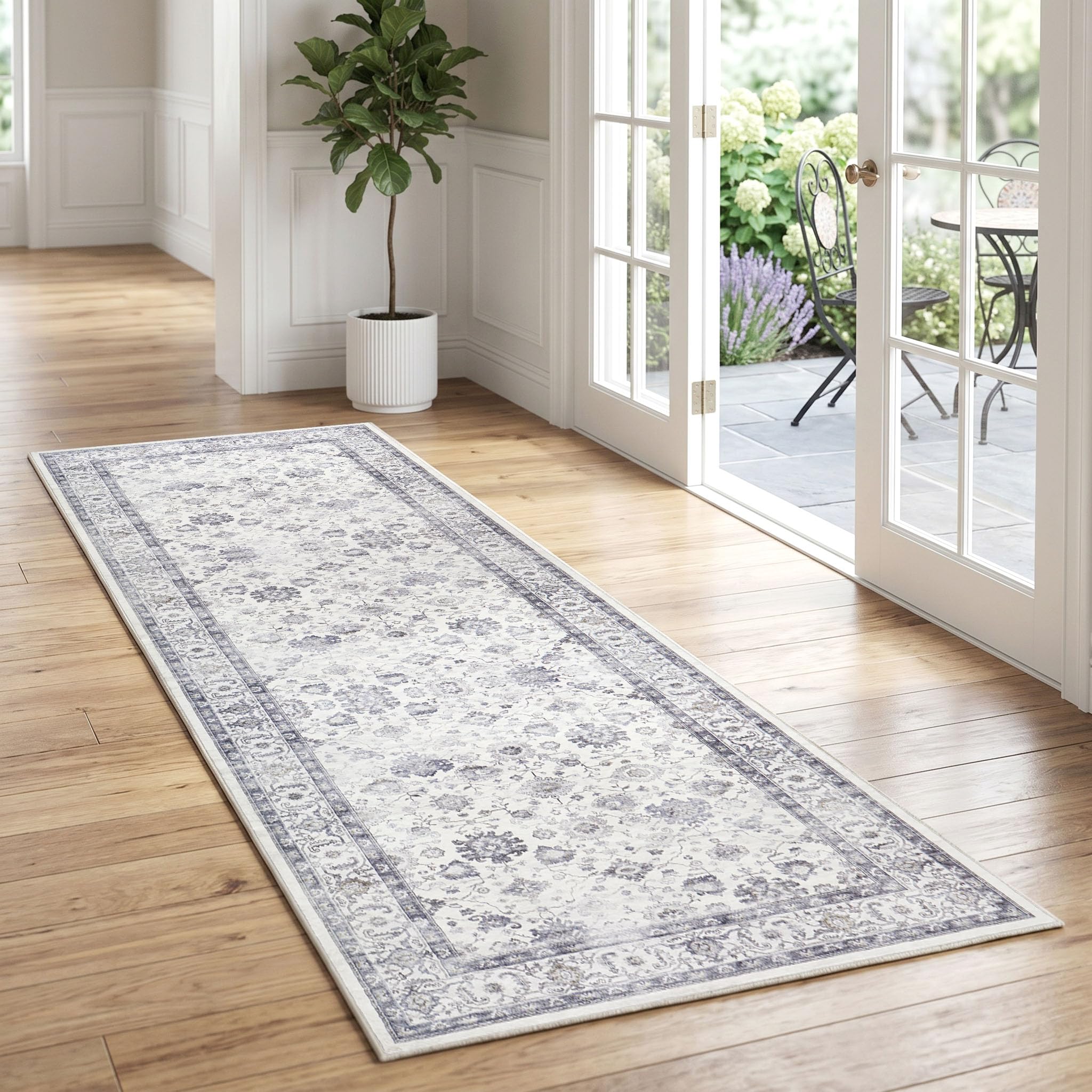 Hafaa Machine Washable Hallway Runner Rug 60×220 cm Serene | Soft Touch Fluffy Cashmere Rugs for Living Room, Non Slip Carpet Runners for Bedroom, Dinning Room Kids Room