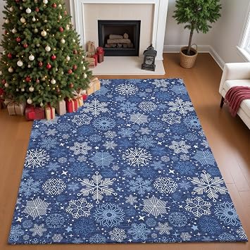 Dalyn Rugs Merry & Bright MY25 Navy 9 x 12 Indoor/Outdoor, Premium Washable, Bedroom, Living Room, Dining Room, Kitchen, Patio Rug