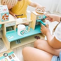 Vista 3 de Melissa & Doug Cafetería Coffee Shop Barista de Madera (35 Piezas) - Certificado FSC