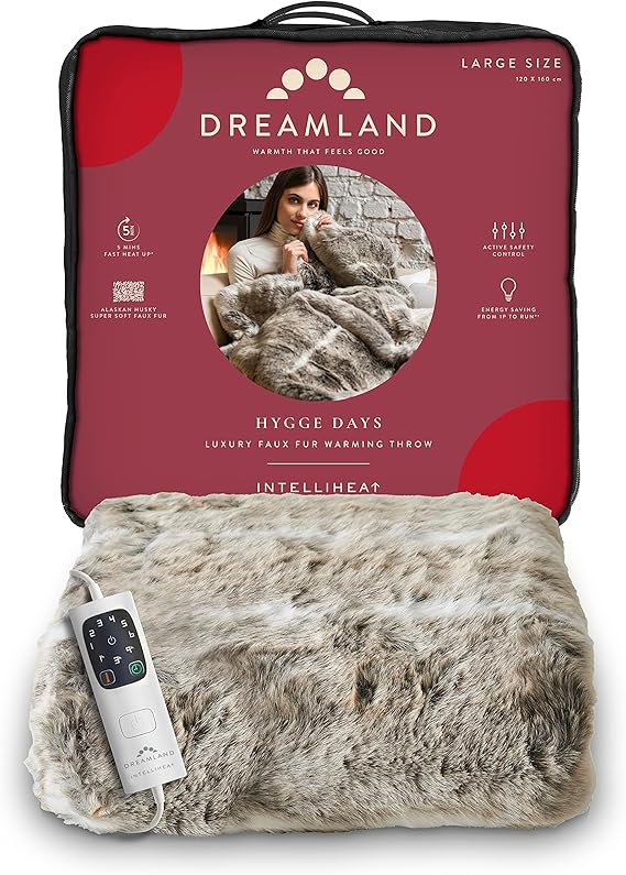 Dreamland Hygge Days Electric Blanket Heated throw Alaskan Husky