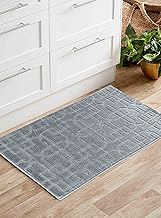 Door Mat - Non Slip Door Mats Indoor Washable For Tiles Lino lamination Wood Flooring - Washable Front Door Mat Inside, Super Absorbent - Kitchen Door Mats Rugs (Silver Siam, 40cm x 60cm)