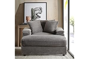 Comfy Oversized Corduroy Chair and Ottoman Set for Deep Relaxation