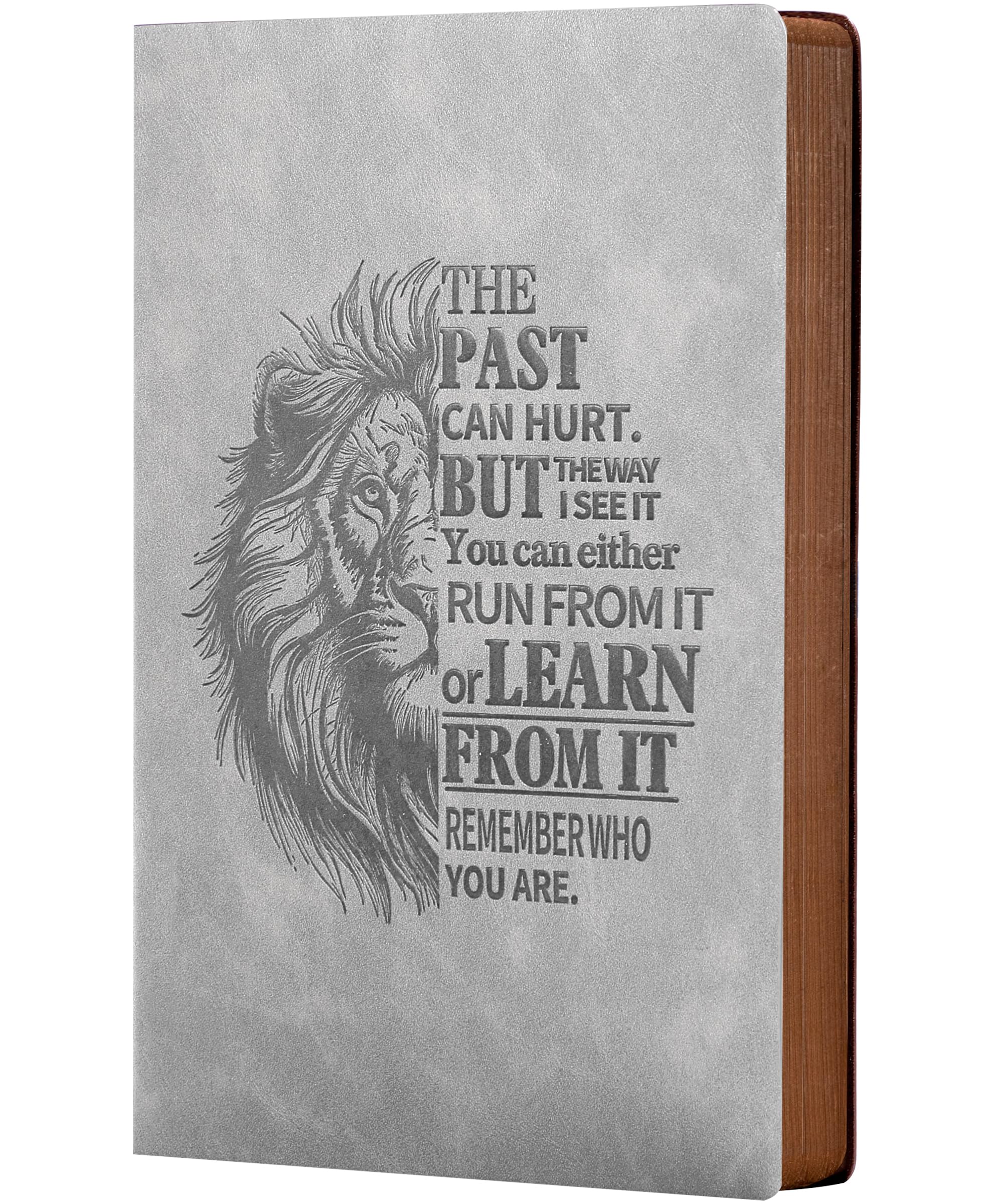 CAGIE Journal for Men Soft Cover 208 Pages Lined notebook Journal for Writing A5 Lion Journaling Notebooks Vintage Inspirational Diary, 5.7" x 8.3", Gray