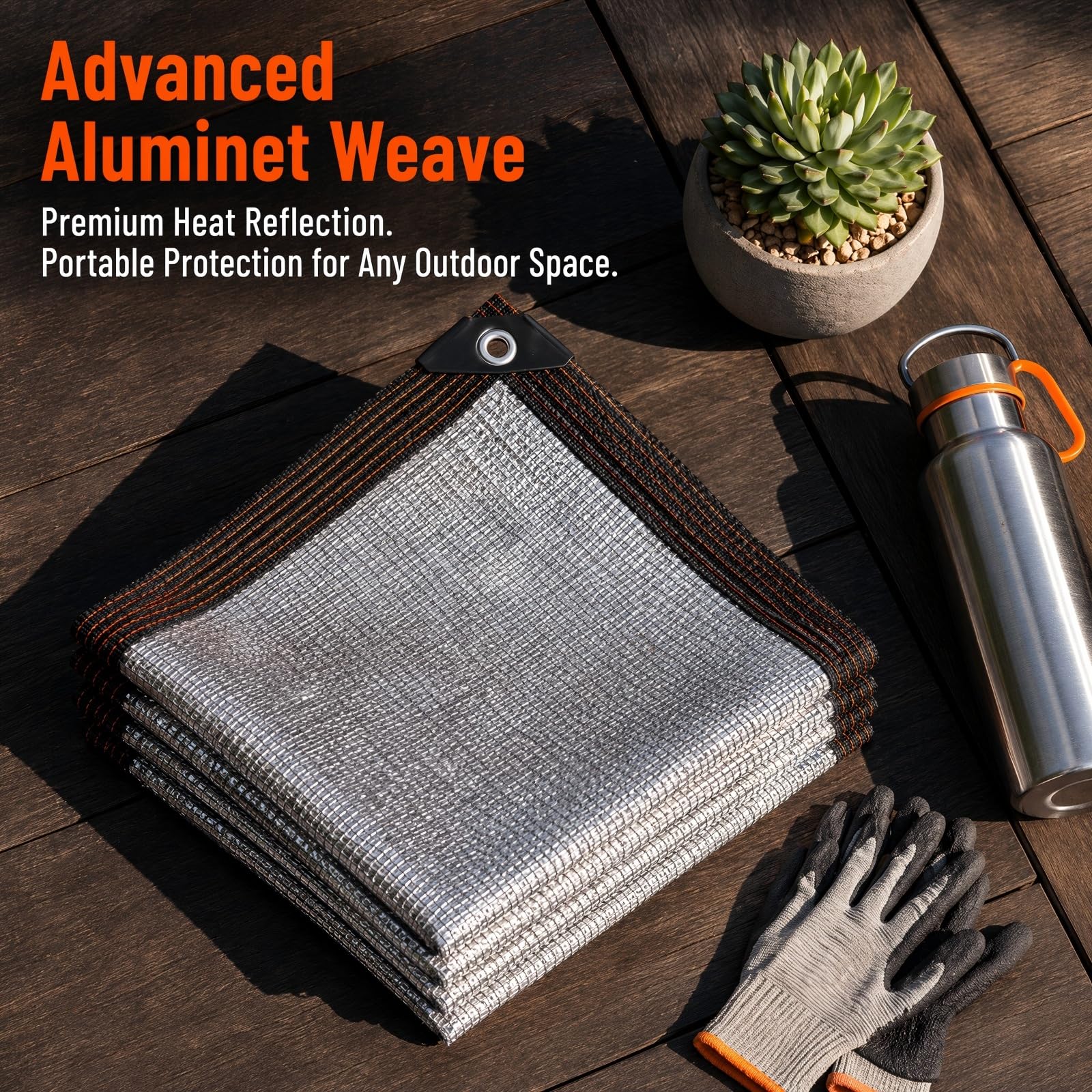 Paño de Sombra de Aluminio Reflectante 99% con Ojales,Aluminio Resistente para automóviles,Tela de protección Solar con protección UV para Patio al Aire Libre,Invernadero,Patio (3x5m)