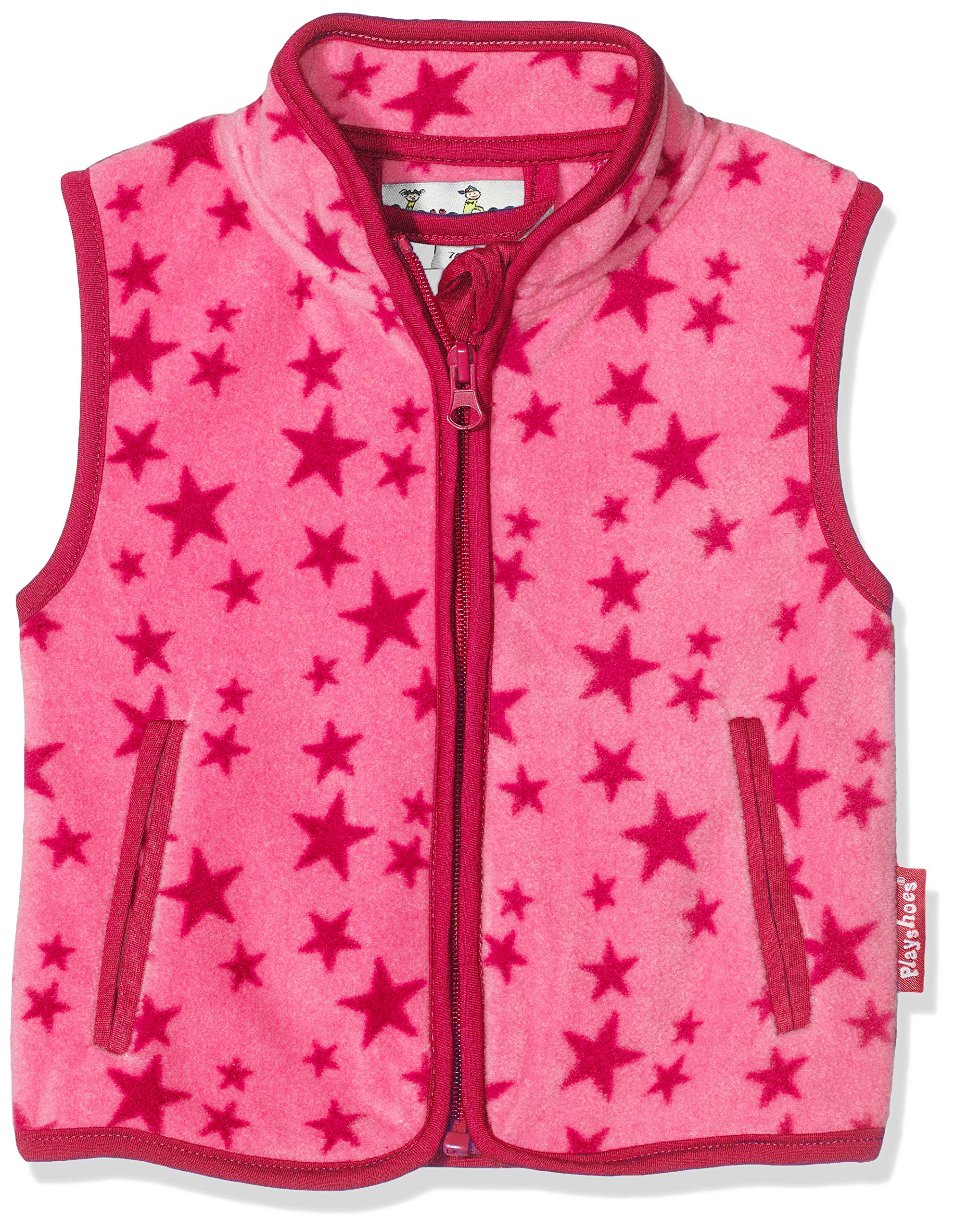 Playshoes Unisex Baby Fleece Vest Stars Vest, Pink, 104