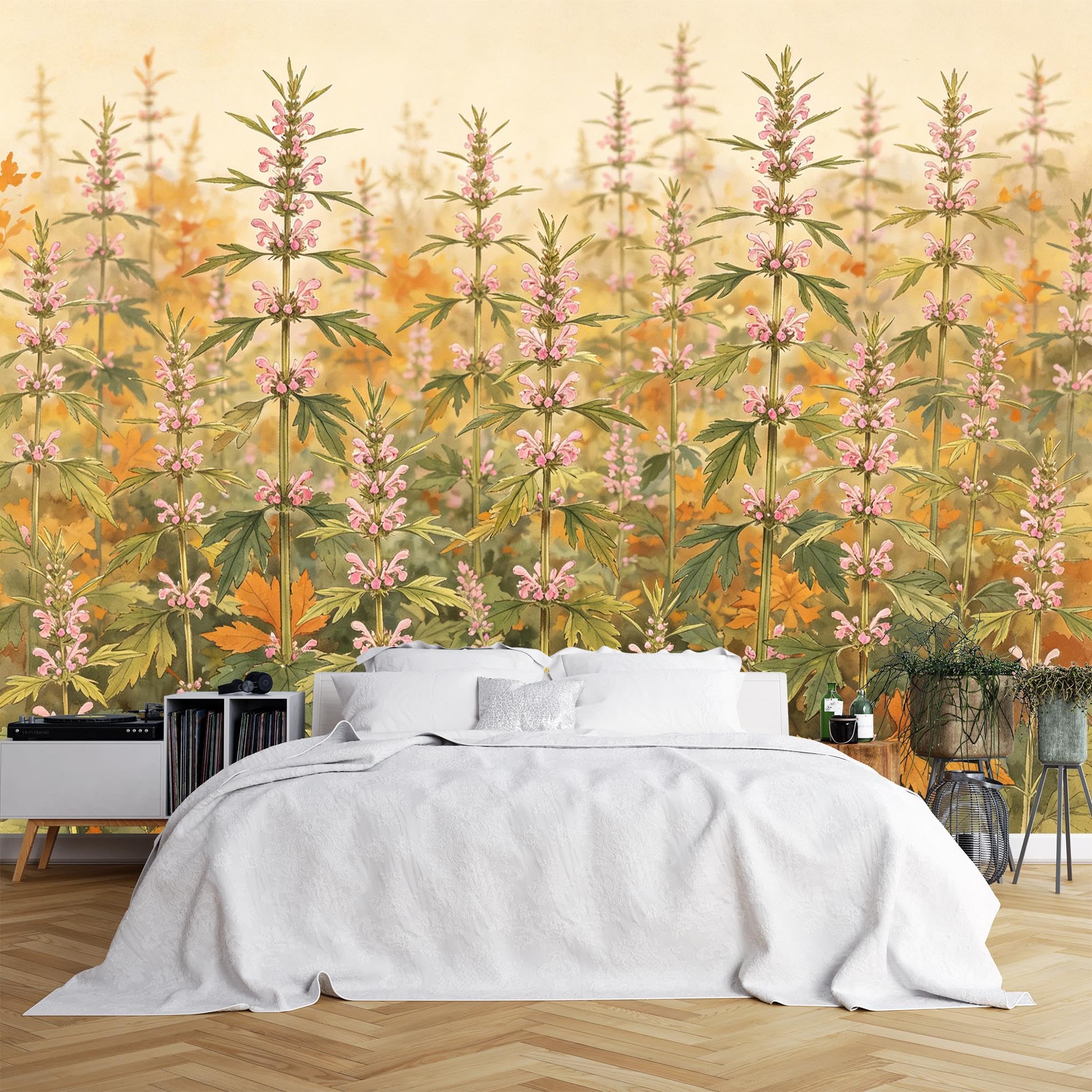 Papier peint fleurs sauvages en vinyle premium panoramique 3D