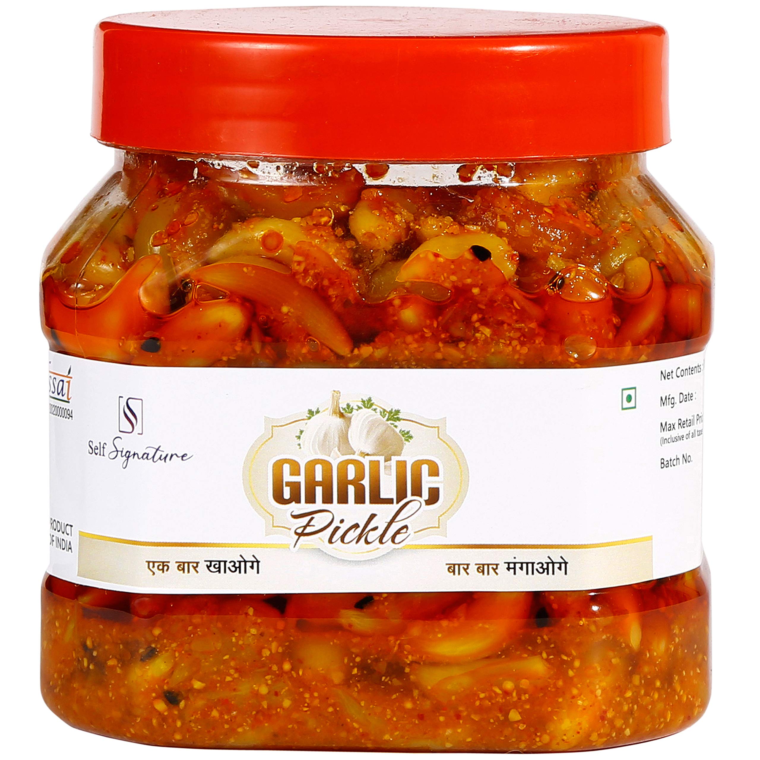 Self Signature Homemade Garlic Pickle, Lahasun Ka Achaar (500 gm)