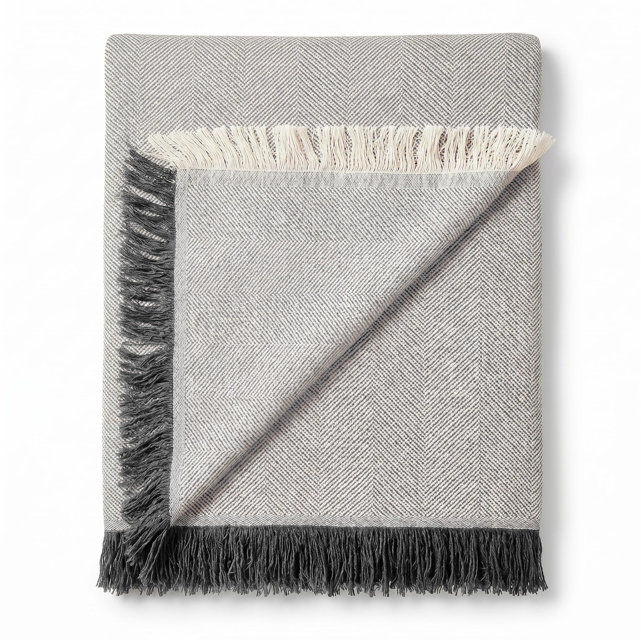 Martina Home Foulard, Tela, Ecru/Grigio, 230x260 cm