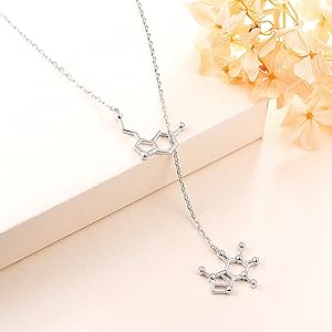 DAOSHANG S925 - Collar De Olécula De Serotonina Y Olécula De Cafeína - Foto 9