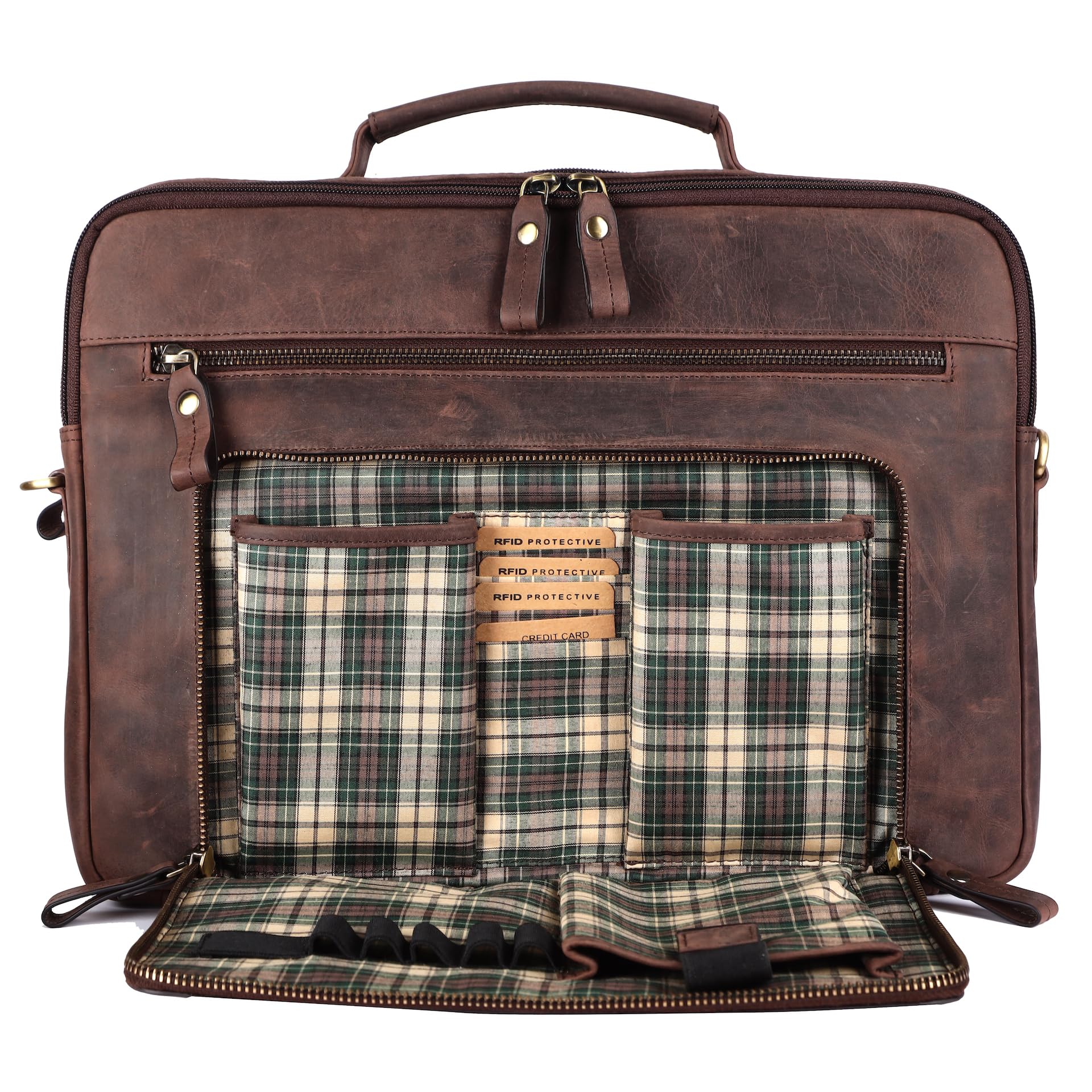 Benthill borsa per laptop vera pelle I borsa a tracolla per laptop I valigetta per notebook I Donna e Uomo borsa I borsa per notebook