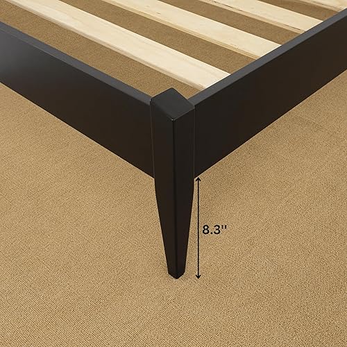 Miniatura 20 de Bme Dinkee - Base de cama de tamaño matrimonial sin cabecera, 15 pulgadas, minimalista y moderna, madera de acacia, 12 listones de madera para