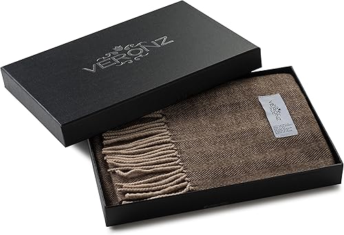 Miniatura 68 de Veronz - Bufanda clásica de invierno muy suave de aspecto lujoso y sensación de cachemira con caja de regalo Regalo a cuadros rosa y marrón