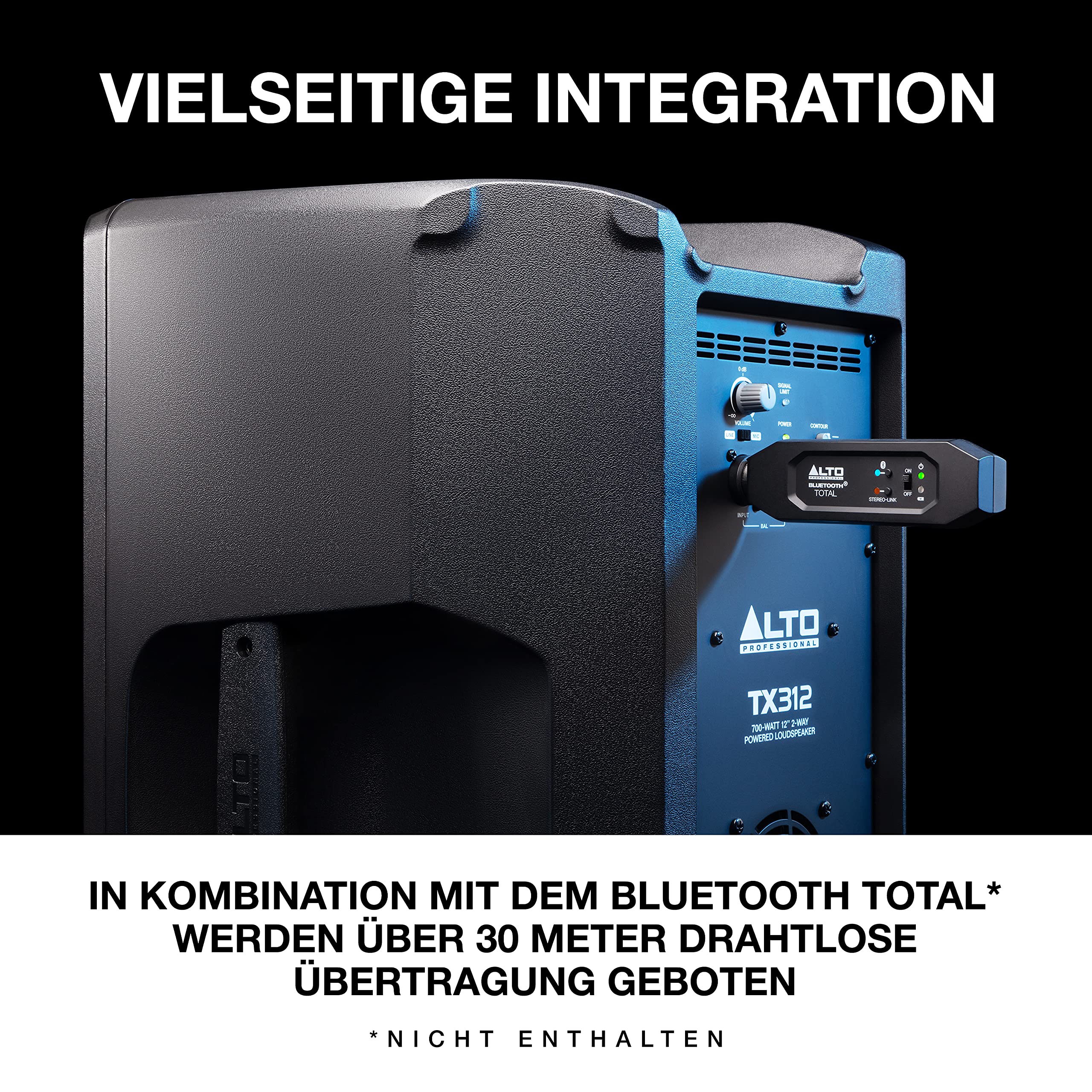 ALTO TX312-700 Watt 12-Zoll 2-Wege Aktiver PA-Lautsprecher mit Signal-Limiting und Schaltbarem Mikrofon/Line-Preamp und XLR In/Out