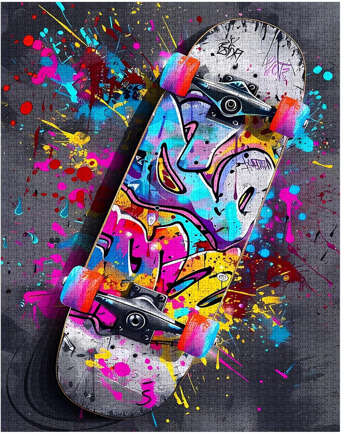 1000 Piece Jigsaw Puzzles for Adults, Graffiti Skateboard Jigsaw Puzzles， Street Banksy Style Skateboard Puzzle，Challenging Family Activity Perfect for Game Nights，Fantasy Puzzle Wall Art Decor