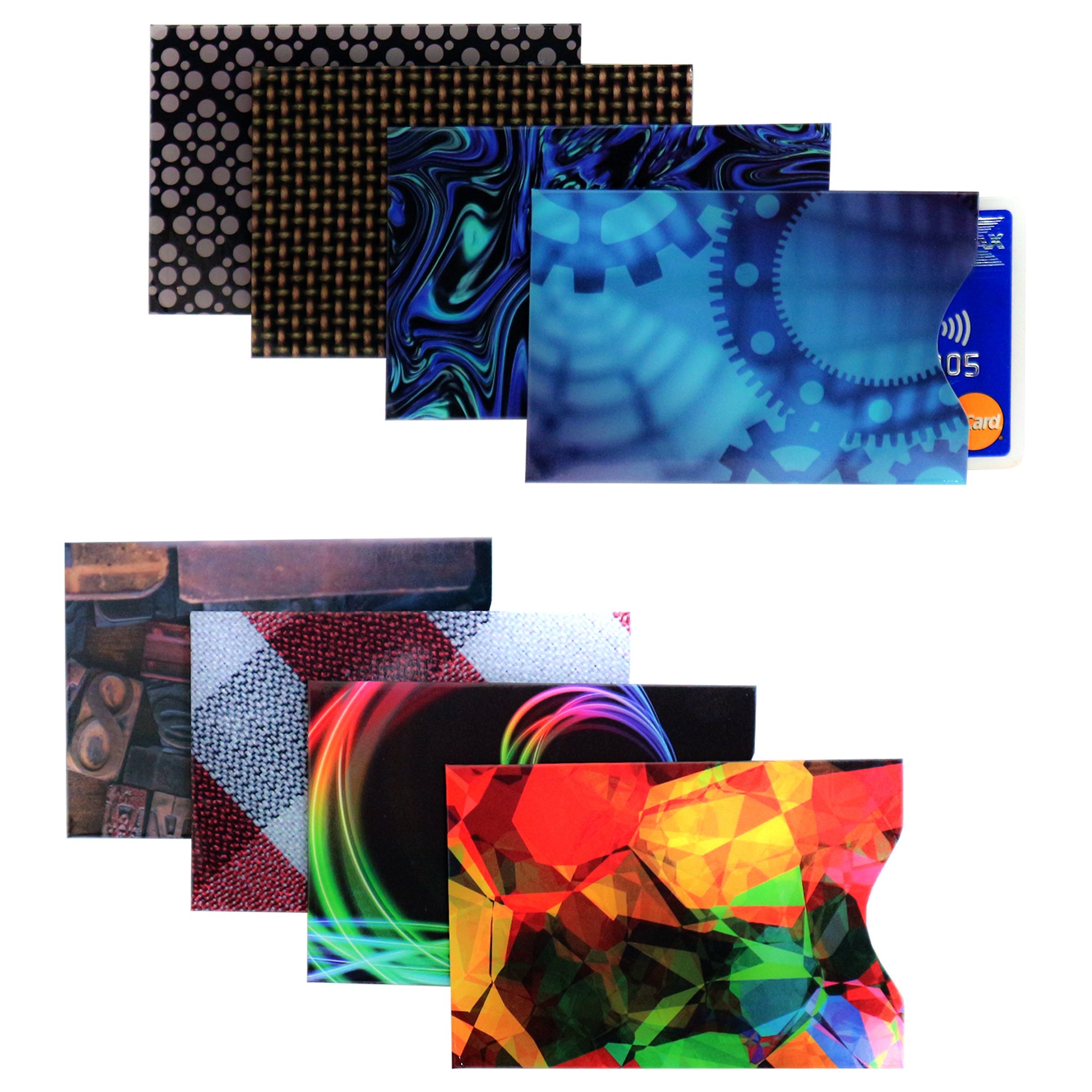 8 Pack RFID Blocking Credit Card Protector Sleeves - Contactless Card Security Holders for Men and Women - Prevent Identity Theft for Credit or Debit Cards - Slim Design to Fit Wallets/Purses