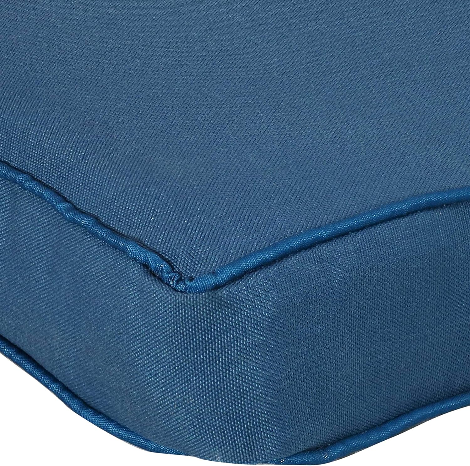 Plush Rectangle Outdoor Bench Cushion in Vibrant Blue Polypropylene