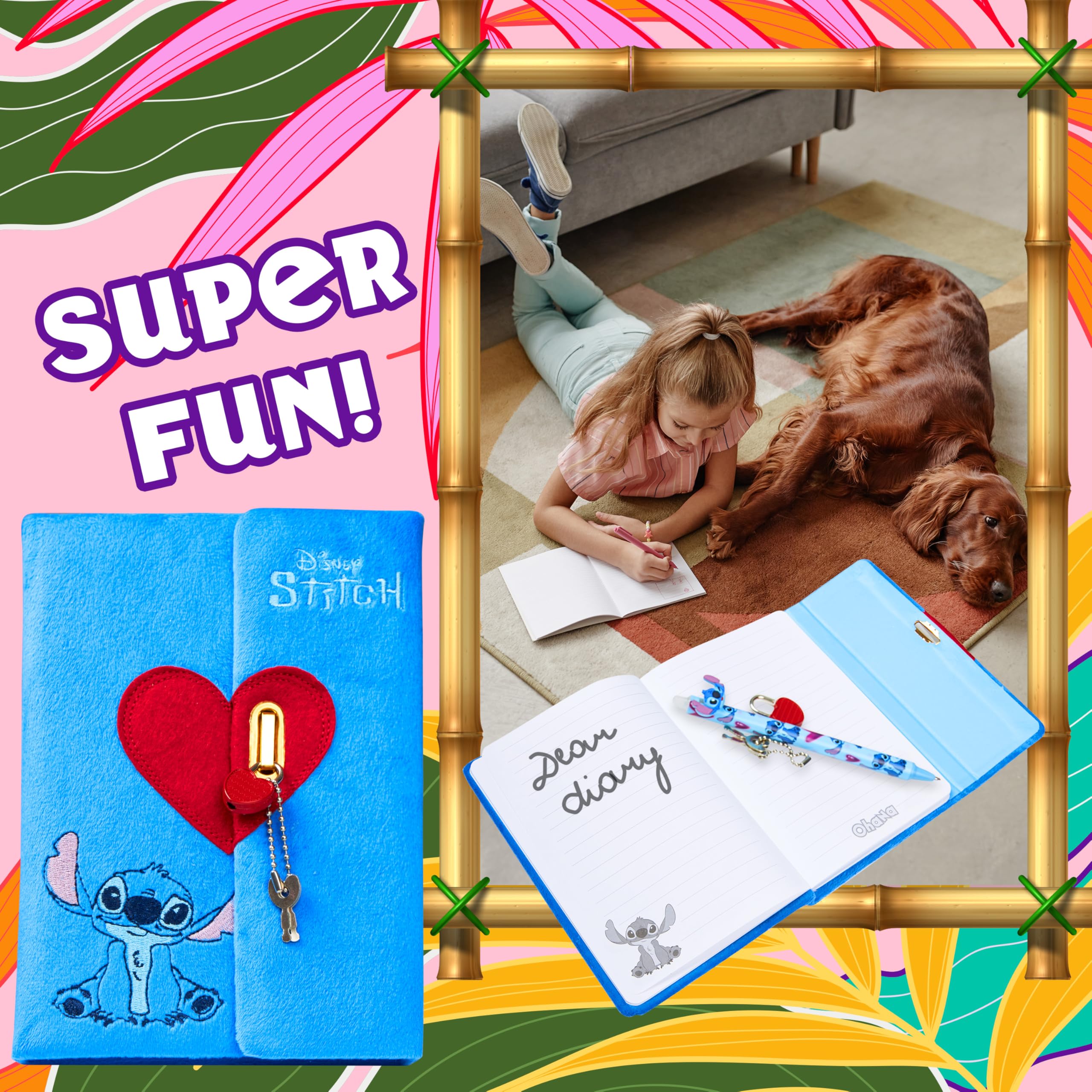 Disney Stitch A5 Sekretny Pamiętnik i Zestaw Długopisów Artykuły Papiernicze Prezenty