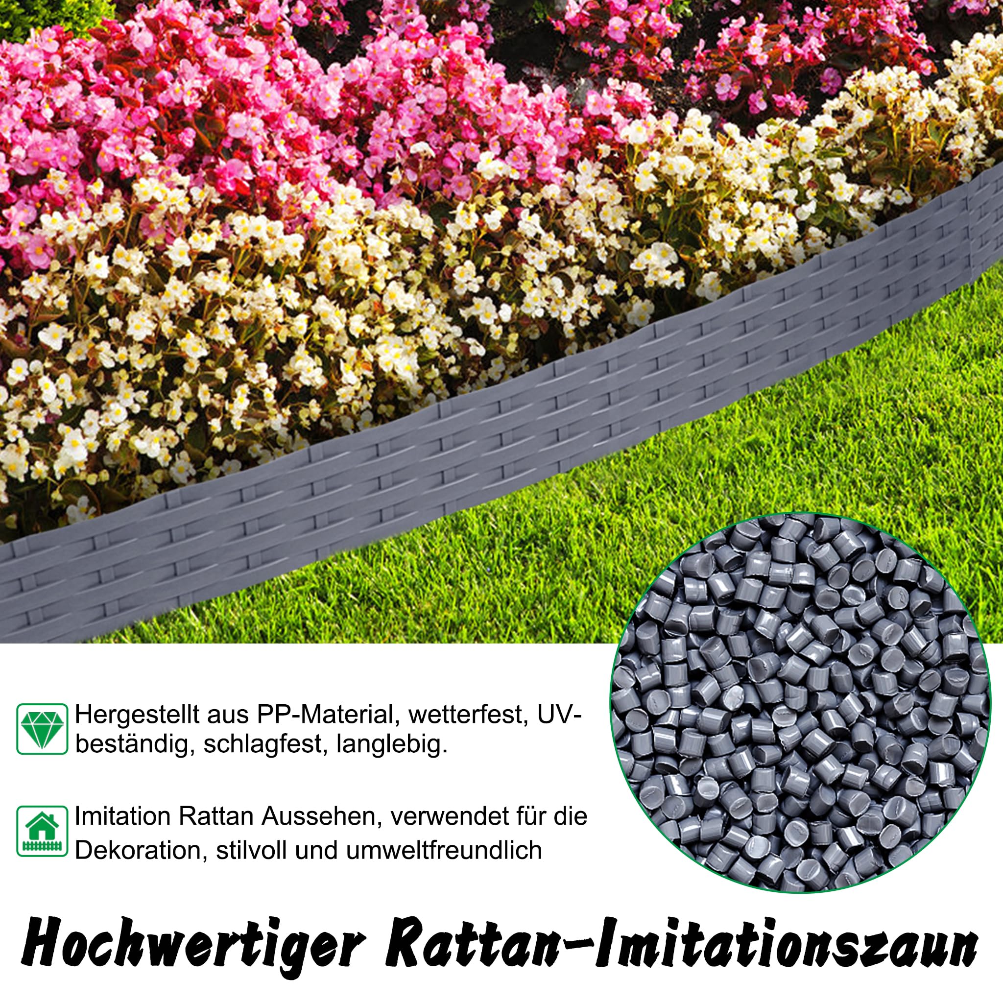 Borderrand plastic 6cm x 1m | Gazonrand | Kantopsluiting