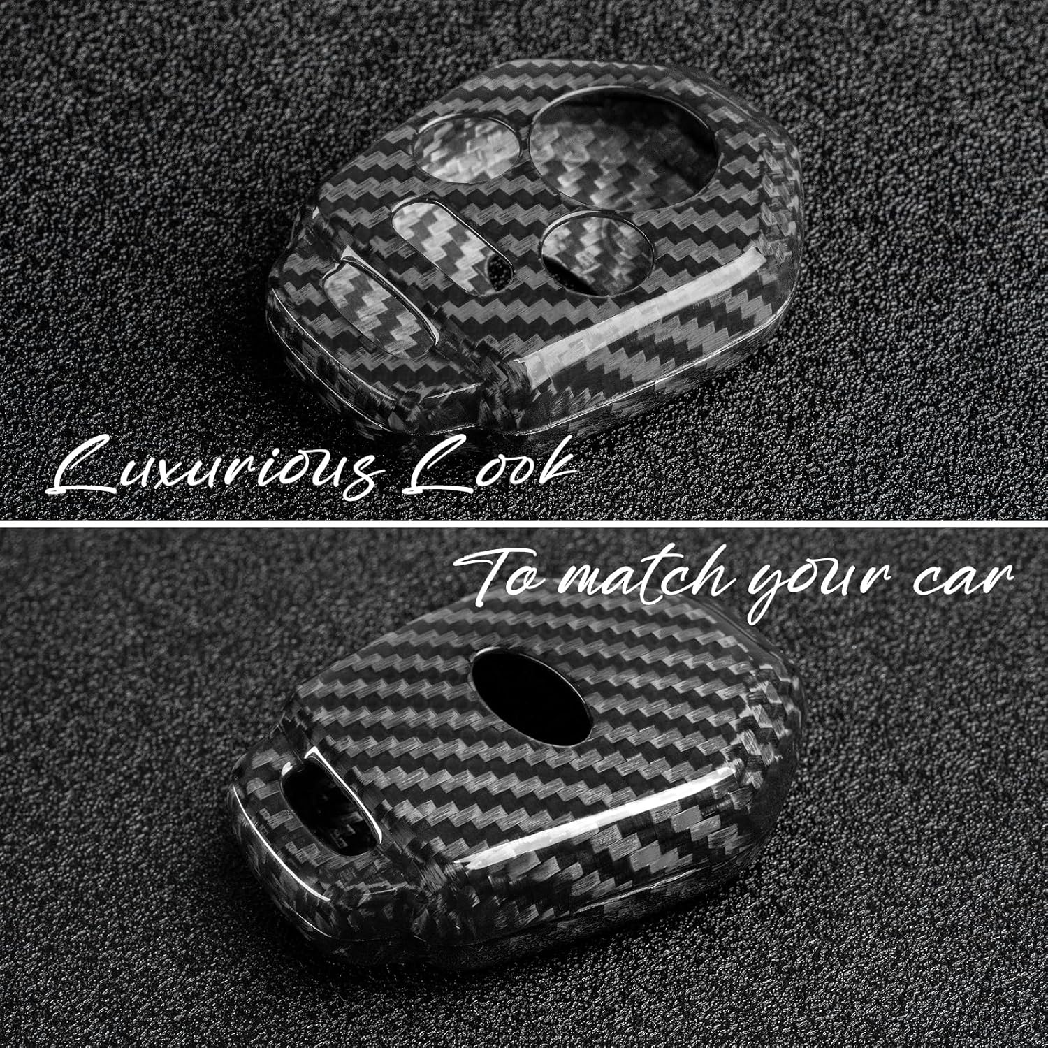 T-carbon Real Glass Fiber Key Fob Cover Compatible with Subaru WRX Key Fob Cover 3D Texture Key Fob Protector fits for Impreza WRX Key Shell Accessories,Silver Black