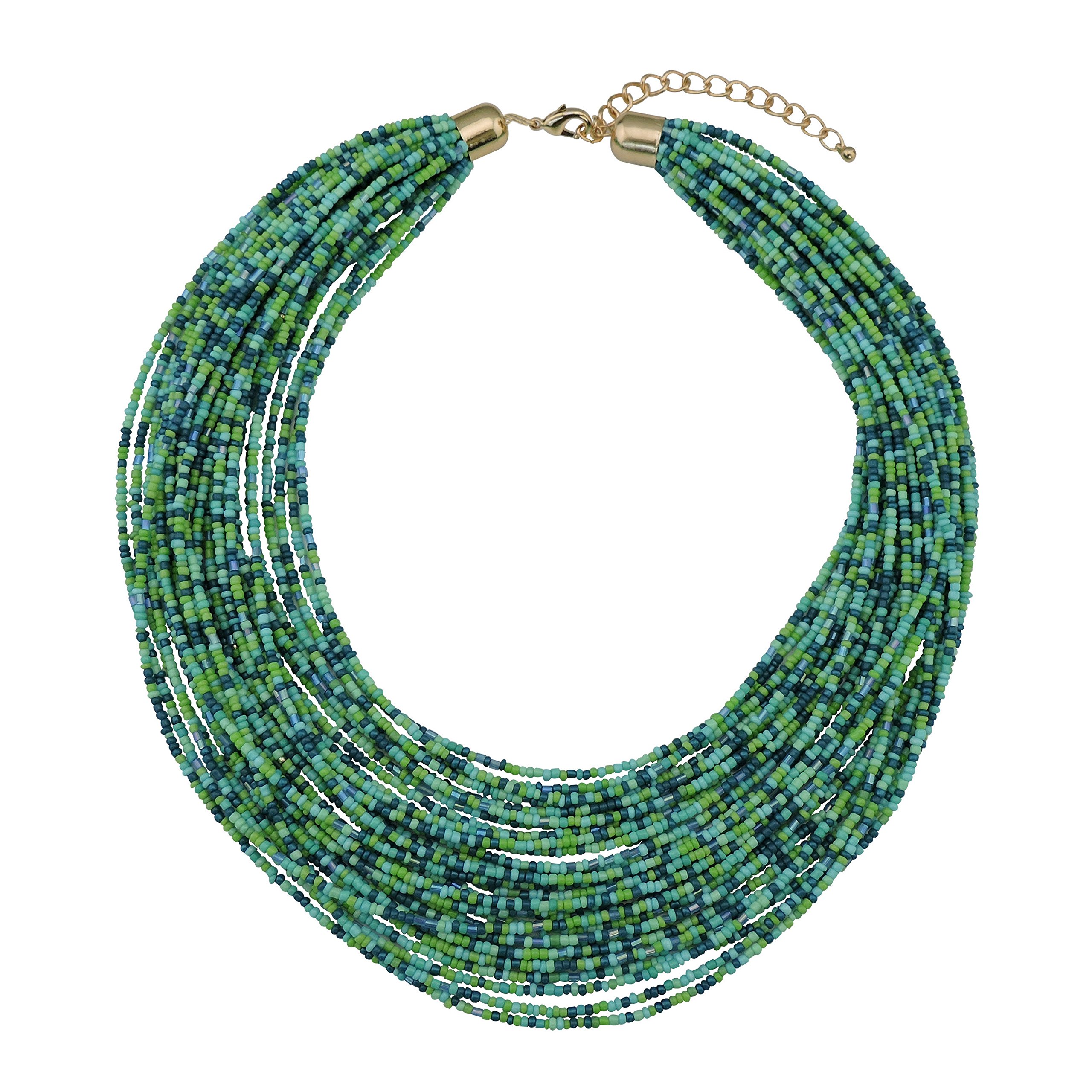 Bocar Multi Layer Chunky Bavaglino dichiarazione perle semi, collare collana per donne regalo (NK-10351)