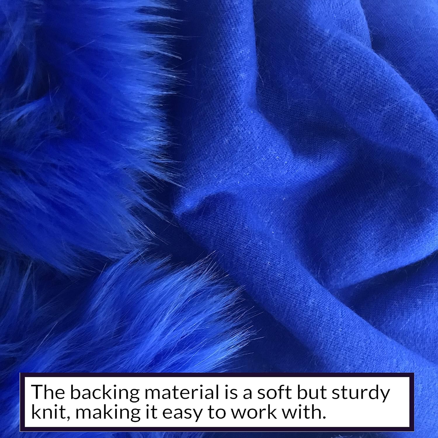 Bianna Royal Blue Luxury Faux Fur Fabric, 60 inches Wide Options, American Seller, Luxury Shag Shaggy Material for Crafting, Sewing, Costumes, Fursuits, Home Decor (10x60 inches)
